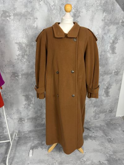Kaszmirowy Płaszcz Brown Long Coat