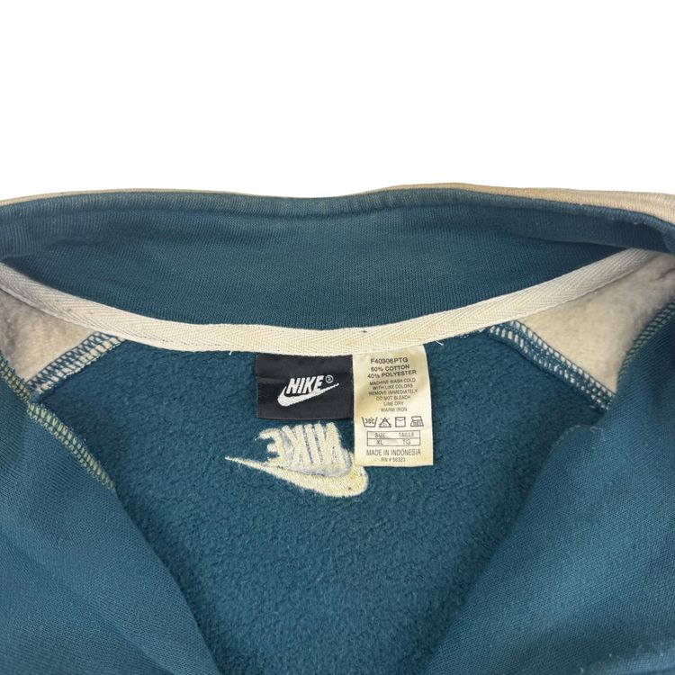 Vintage Nike Blue Ribbon Sports Quarter-Zip Sweatshirt Teal Blue Beige image 8