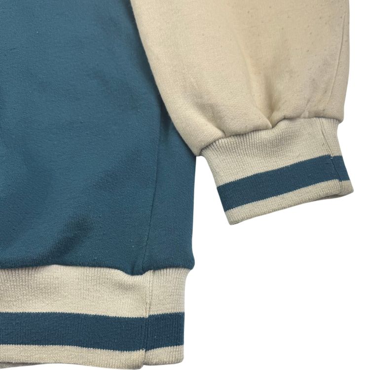 Vintage Nike Blue Ribbon Sports Quarter-Zip Sweatshirt Teal Blue Beige image 3