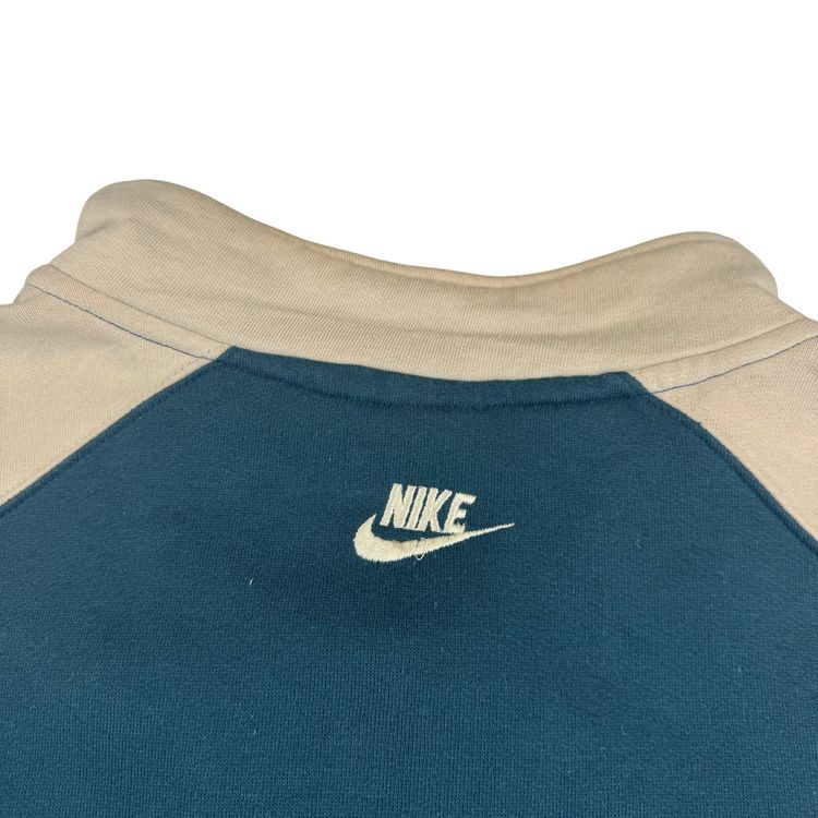 Vintage Nike Blue Ribbon Sports Quarter-Zip Sweatshirt Teal Blue Beige image 5