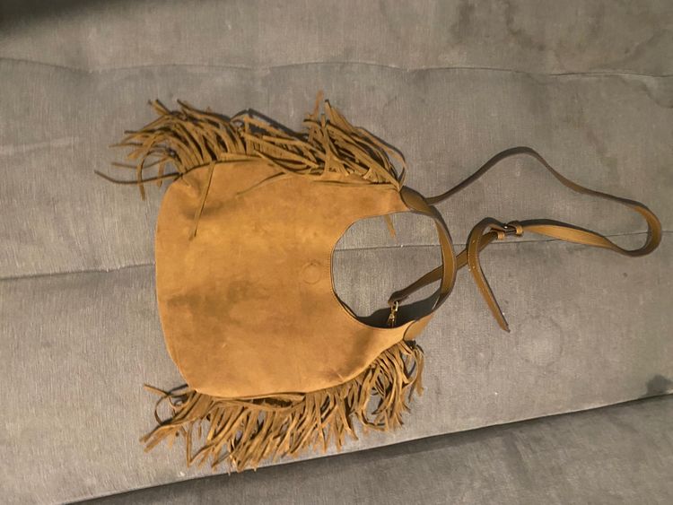 Brown Suede Fringe Shoulder Bag image 5