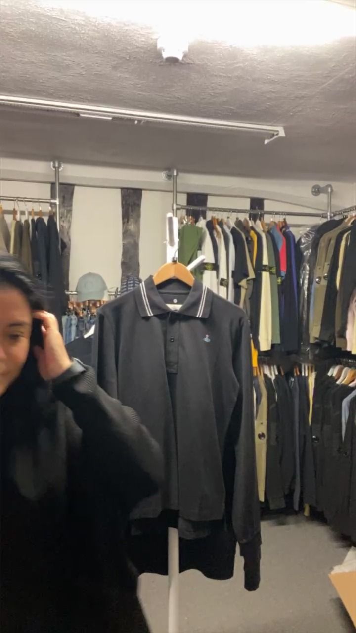 vivenne westwood long sleeve black polo s size