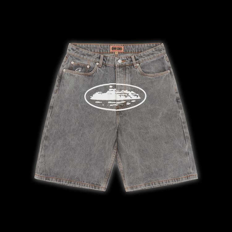 Corteiz Island Denim Short Light Grey image 1