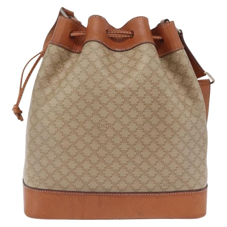 CELINE Macadam Shoulder Bag PVC Beige Gold Tone Auth 211036 - Jerrillo image 3