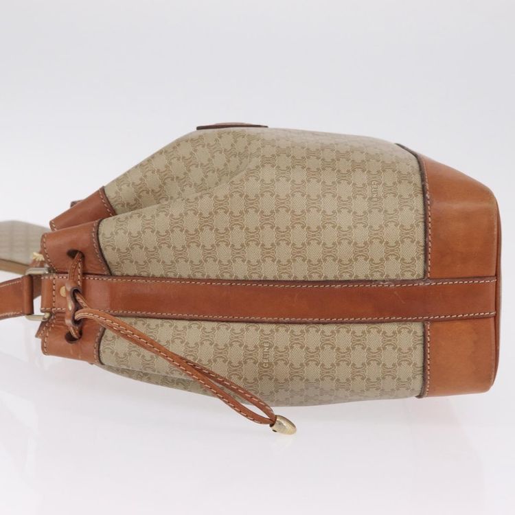 CELINE Macadam Shoulder Bag PVC Beige Gold Tone Auth 211036 - Jerrillo image 5