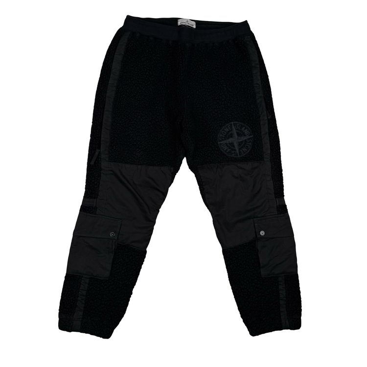 Stone Island 2022 Wool Blend Teddy Fleece Cargo Trousers  - Large image 1