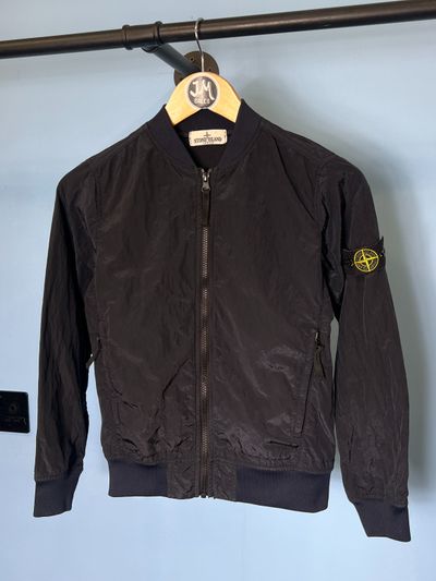 Age 10 Stone Island Junior Navy Blue Nylon Metal Bomber Jacket