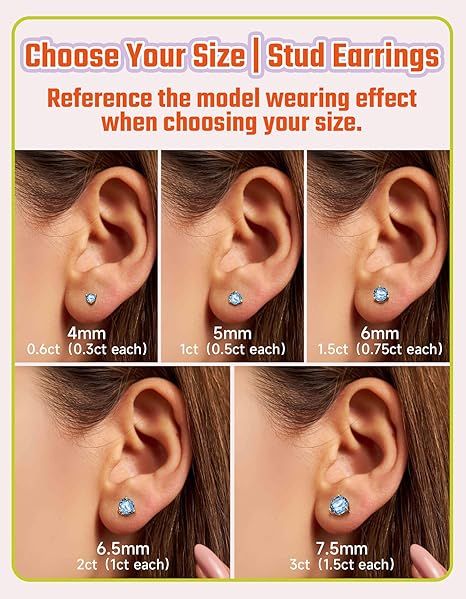 925 Silver Blue Cubic Zirconia Stud Earrings image 3