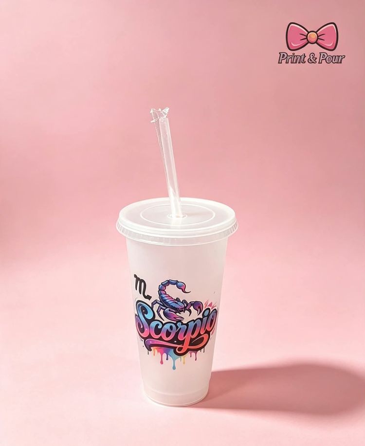 Plastic Tumbler Cup With Straw image 1