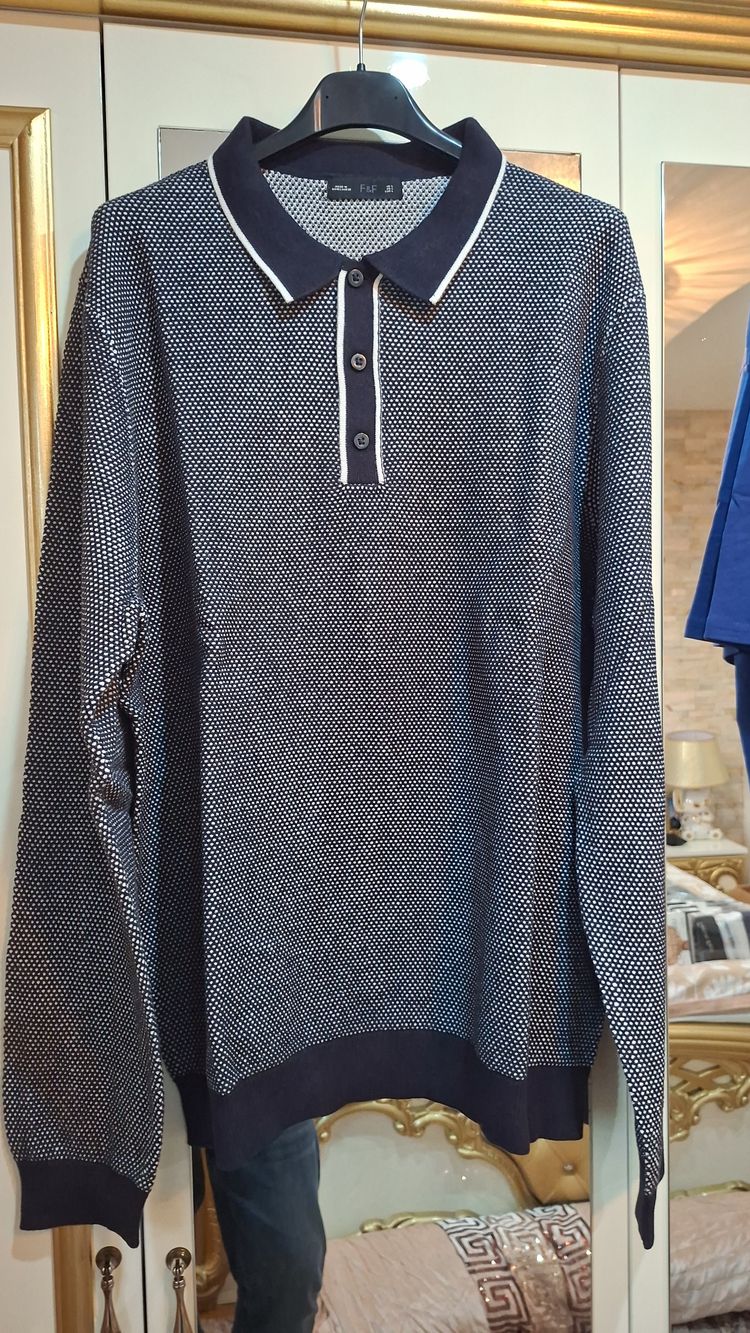 F&F Long Sleeve Polo Shirt size L