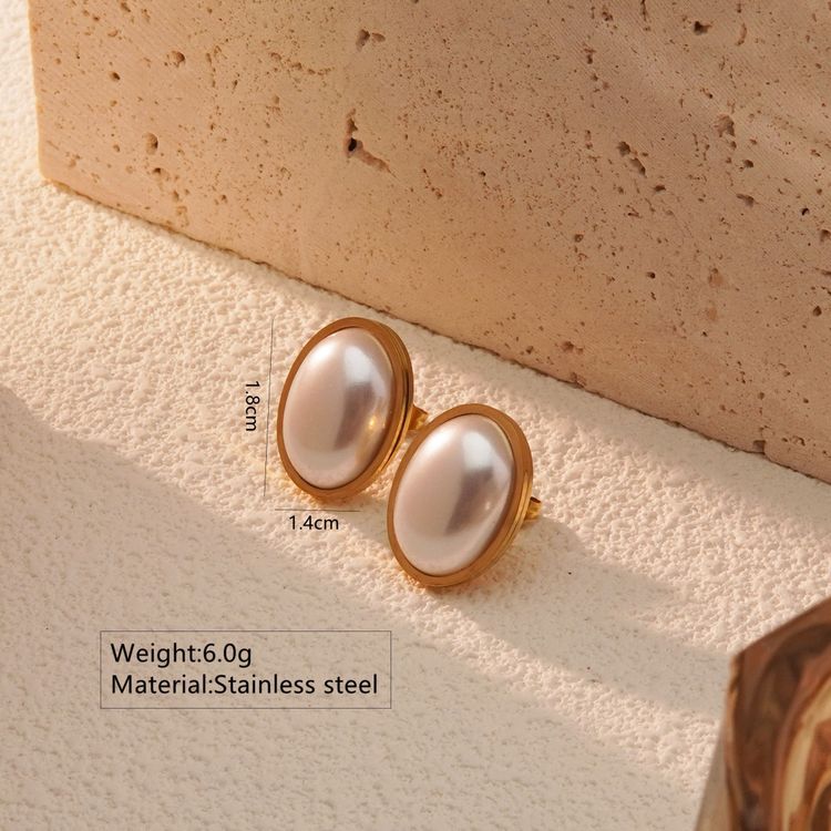 Gold-Tone Stainless Steel Jewelry Set With Pearl Accents image 7