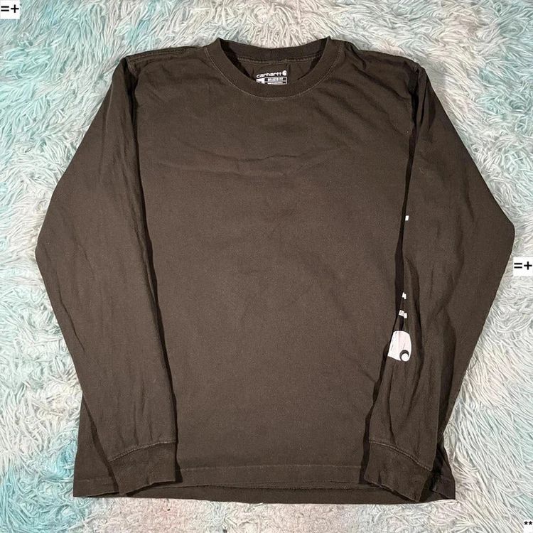 Dark Grey Carhartt Long Sleeve T Shirt - Medium imagen 1