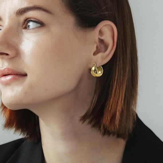 Gold Hoop Earrings image 2