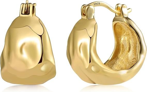 Gold Hoop Earrings image 1