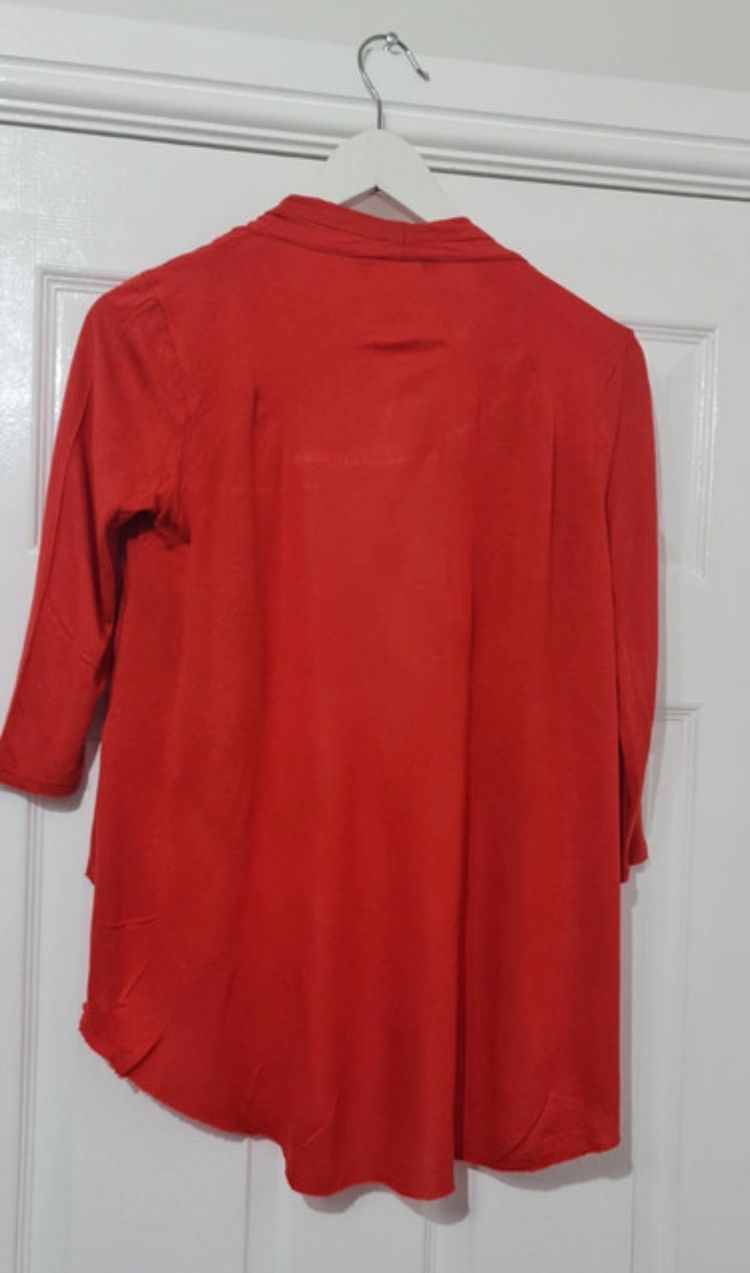 Red Open-Front Cardigan 3