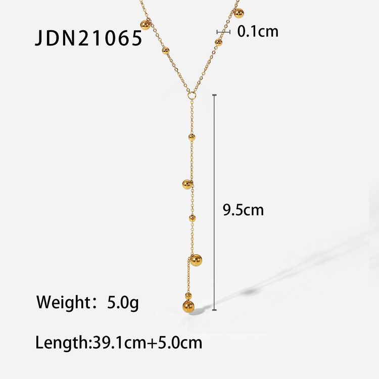 Gold-Tone Beaded Y-Shaped Necklace image 4