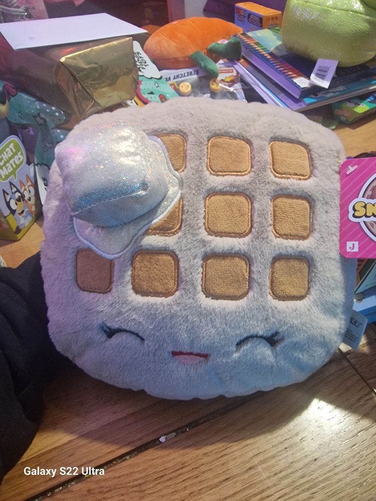 Plush Waffle Pillow With Butter Pat