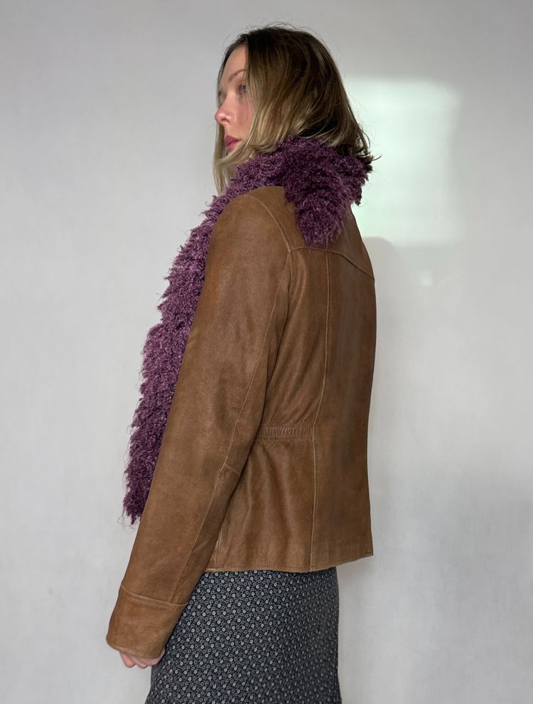 Immagine di brown genuine leather jacket 3
