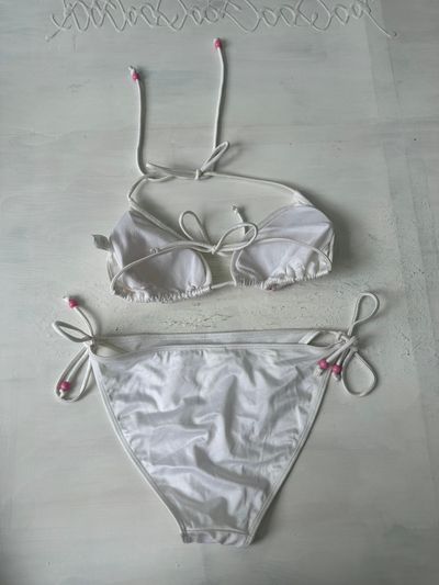 ‼️💻sailor drop | small white floral embroidered bikini set 8