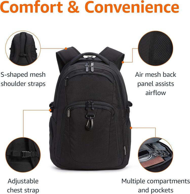 Black Laptop Backpack imagen 5