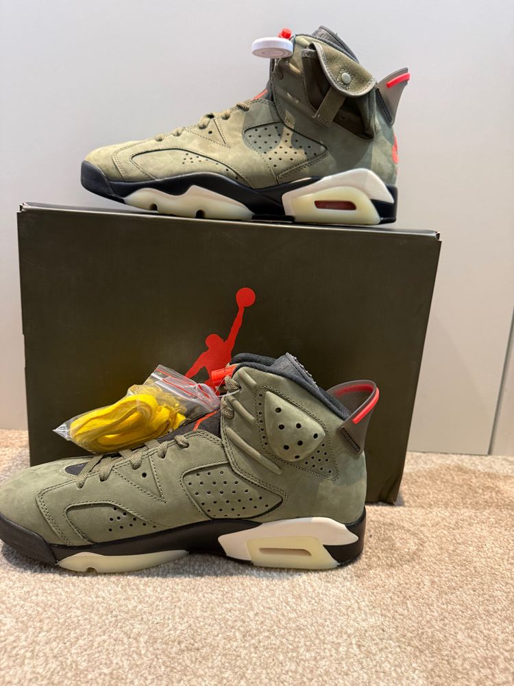 Jordan 6 Travis Scott Medium Olives Size 9