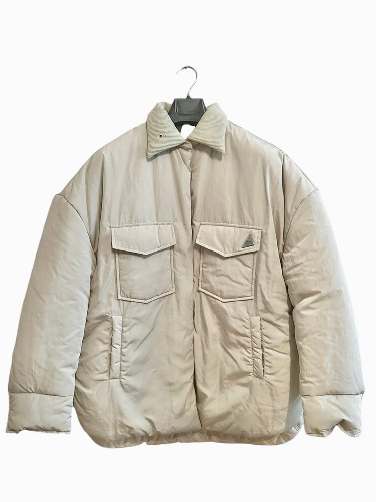 The Attico THE ATTICO beige quilted jacket with corduroy collar product image