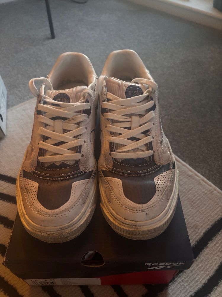 Reebok White And Black Sneakers image 3