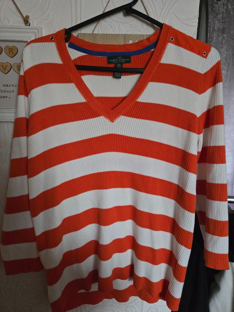 RLX Ralph Lauren Lauren Jeans Co. striped knit top product image