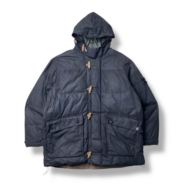 Stone Island Vintage Stone Island Waxed Cotton Down Jacket (L) product image