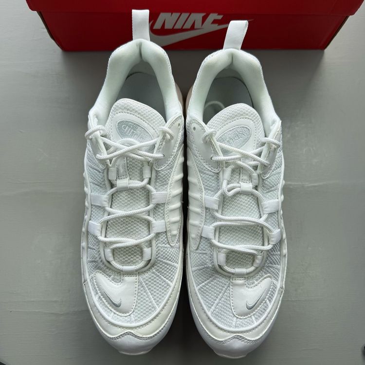 Nike Air Max 98 Size UK 10 Triple White Platinum Men's Trainers 640744-106 obraz 7
