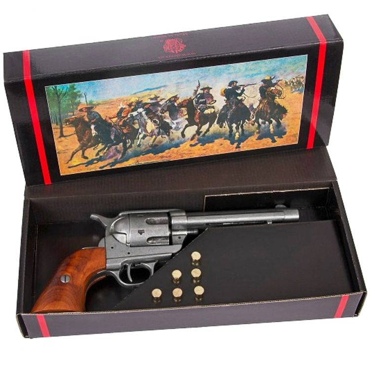 Colt Peacemaker With Wooden Handle Gun Metal Finish Denix Replica G1-1106/G image 1