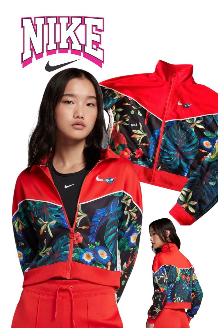 Nike Women'S Floral Print Track Jacket imagen 1