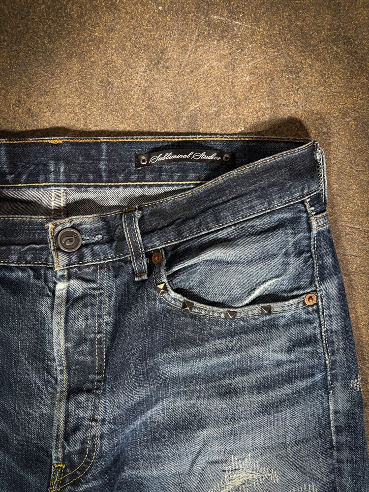 Distressed Blue Jeans image 4