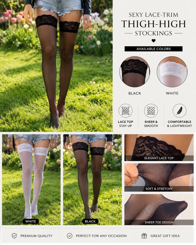 Other Sexy Lace-Trim Thigh-High Stockings product image