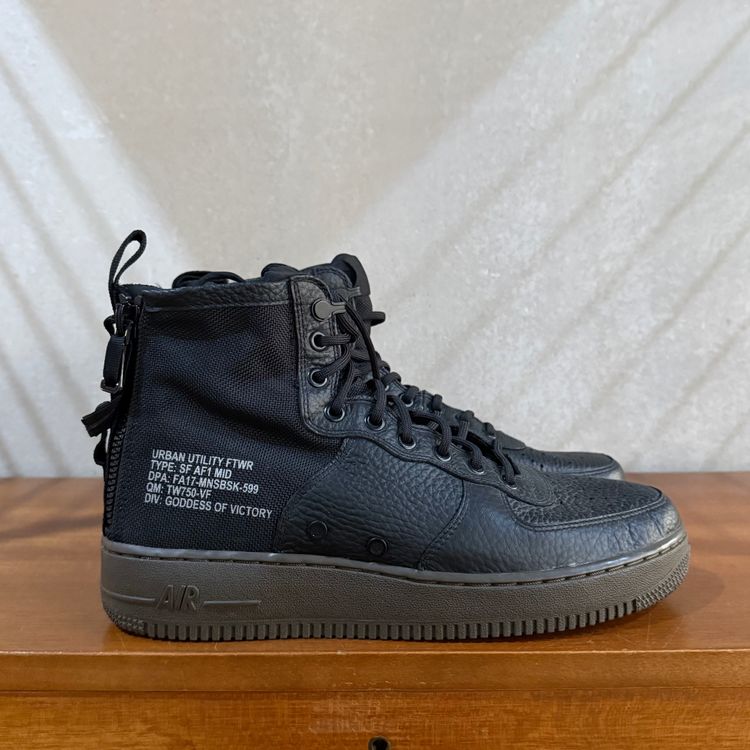 NIKE SF AIR FORCE 1 MID | BLACK  DARK HAZEL| 2017 | 917753-002 | UK 9 image 3