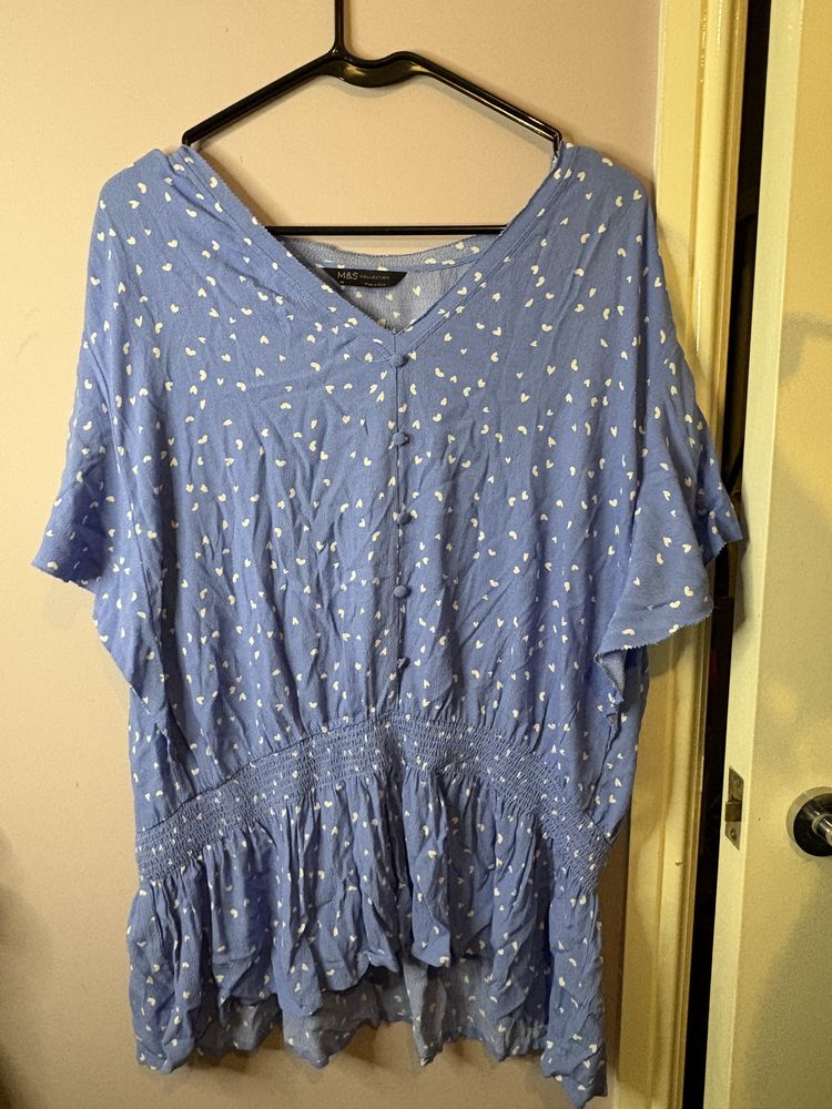 M&S Collection Blue Patterned Blouse image 1
