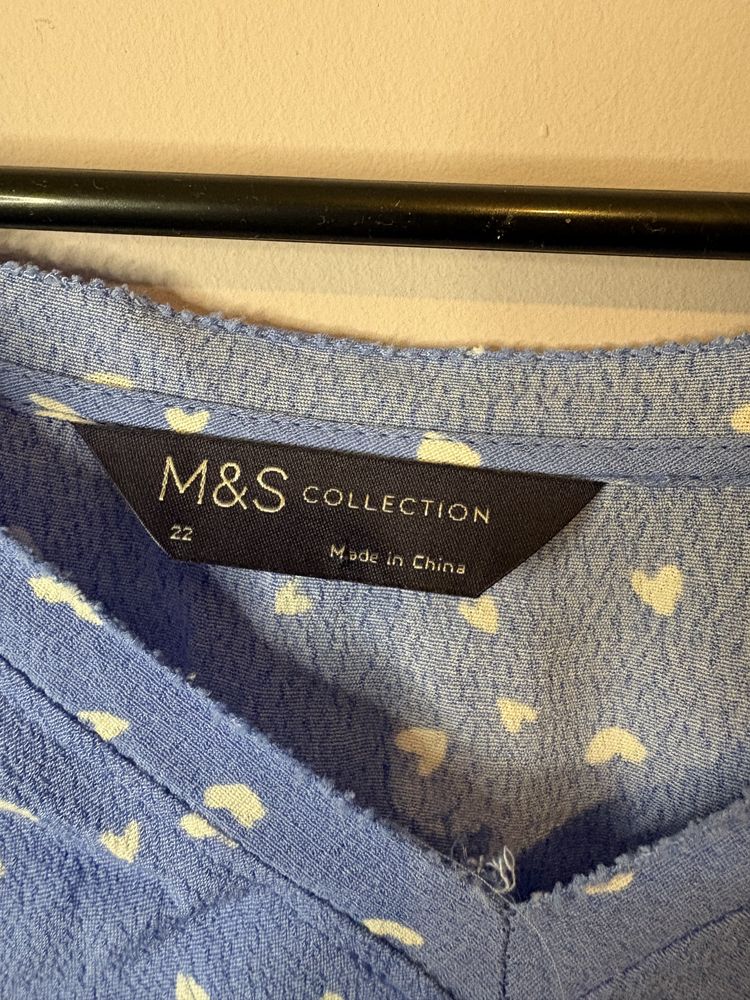 M&S Collection Blue Patterned Blouse image 3