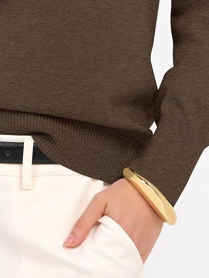 Brown Long Sleeve Polo Sweater image 3