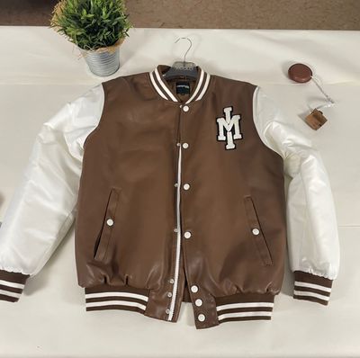 Brown And White Varsity Jacket