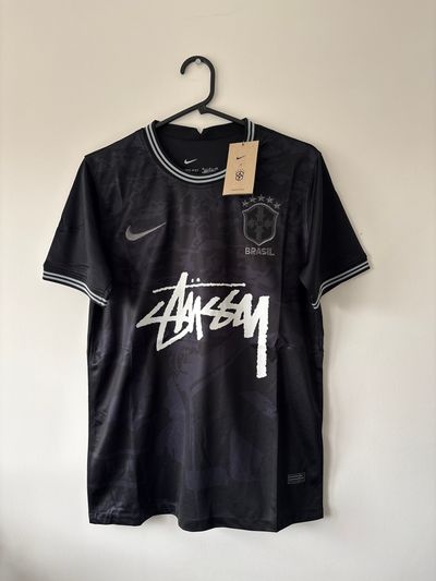 Stussy x Nike Brazil Black/Blue Camo Jersey Small