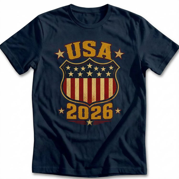 Retro USA Shield 2026 Football T-Shirt image 4