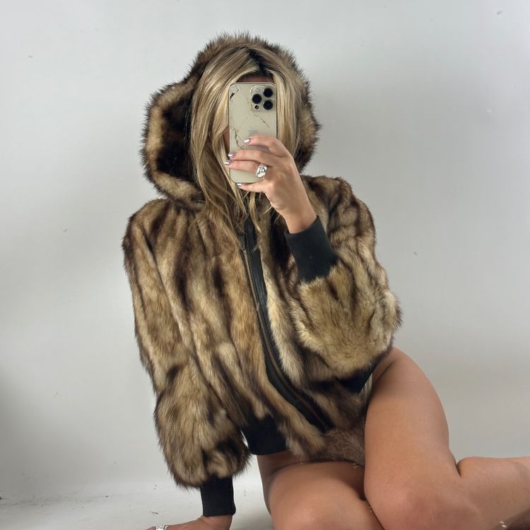 Brown Fur Hooded Jacket