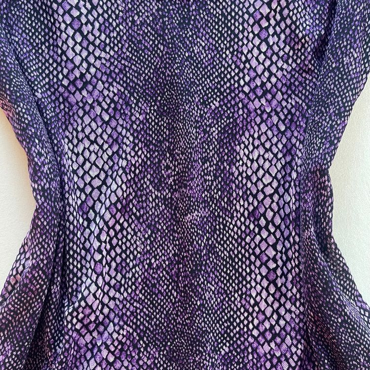 Immagine di Dana Buchman Purple Patterned Short Sleeve Top 3