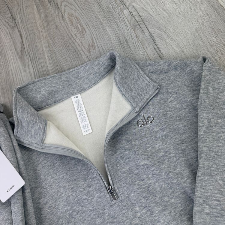 Alo Men’s Grey Full 1/4 Zip & Cuffed Bottoms Tracksuit image 2