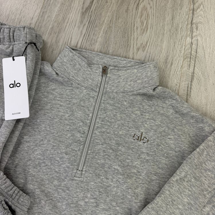 Alo Men’s Grey Full 1/4 Zip & Cuffed Bottoms Tracksuit image 7