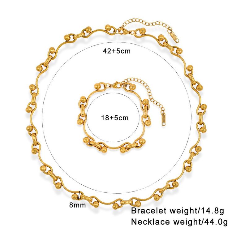 Gold-Tone Necklace And Bracelet Set image 3