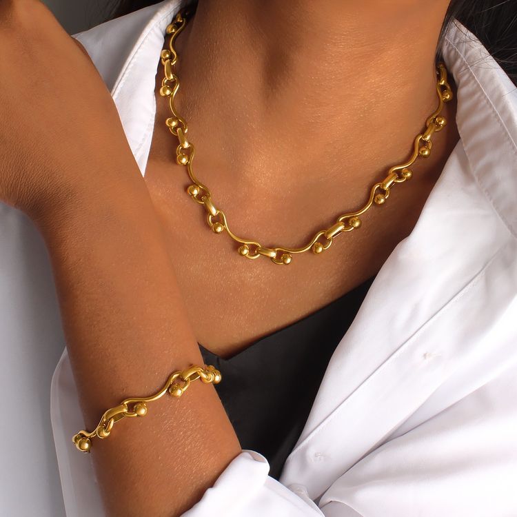 Gold-Tone Necklace And Bracelet Set image 1