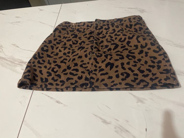 Brown Leopard Print Skirt