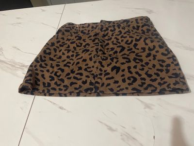Brown Leopard Print Skirt