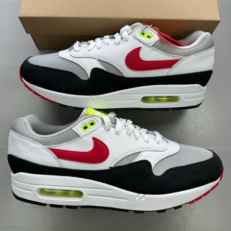 Nike Air Max 1 Size UK 10 Chili Volt White Red Men's Trainers HF0105-100 image 6